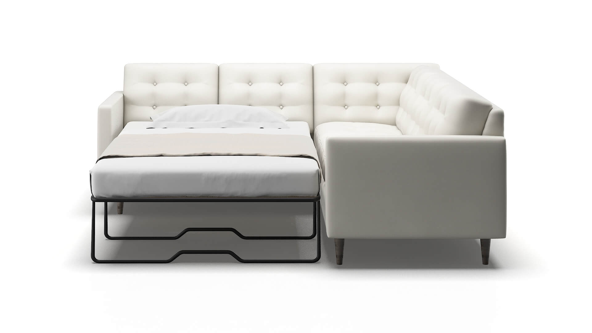 Oslo Keylargo Oatmeal Sectional Sleeper Espresso legs 1