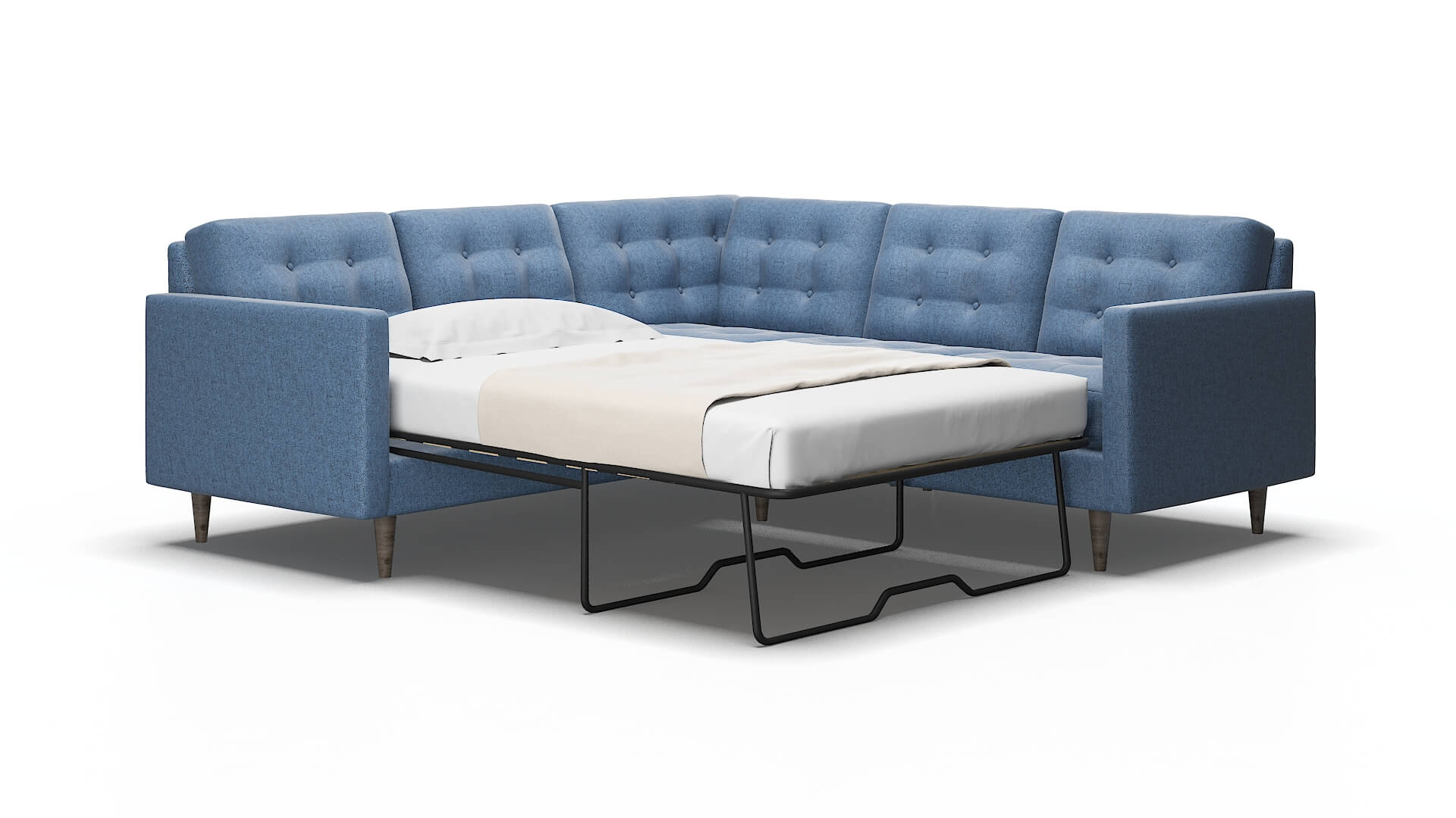 Oslo Leslie indigo Sectional sleeper Espresso Legs  2
