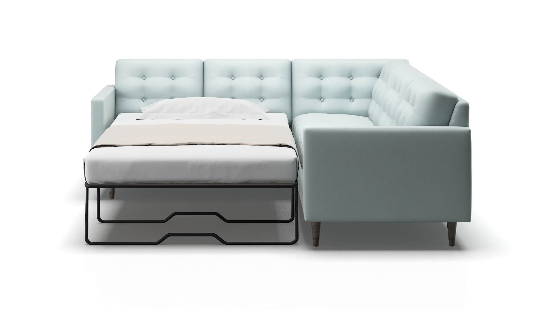 Oslo Leslie Robins_egg Sectional Sleeper Espresso legs 1
