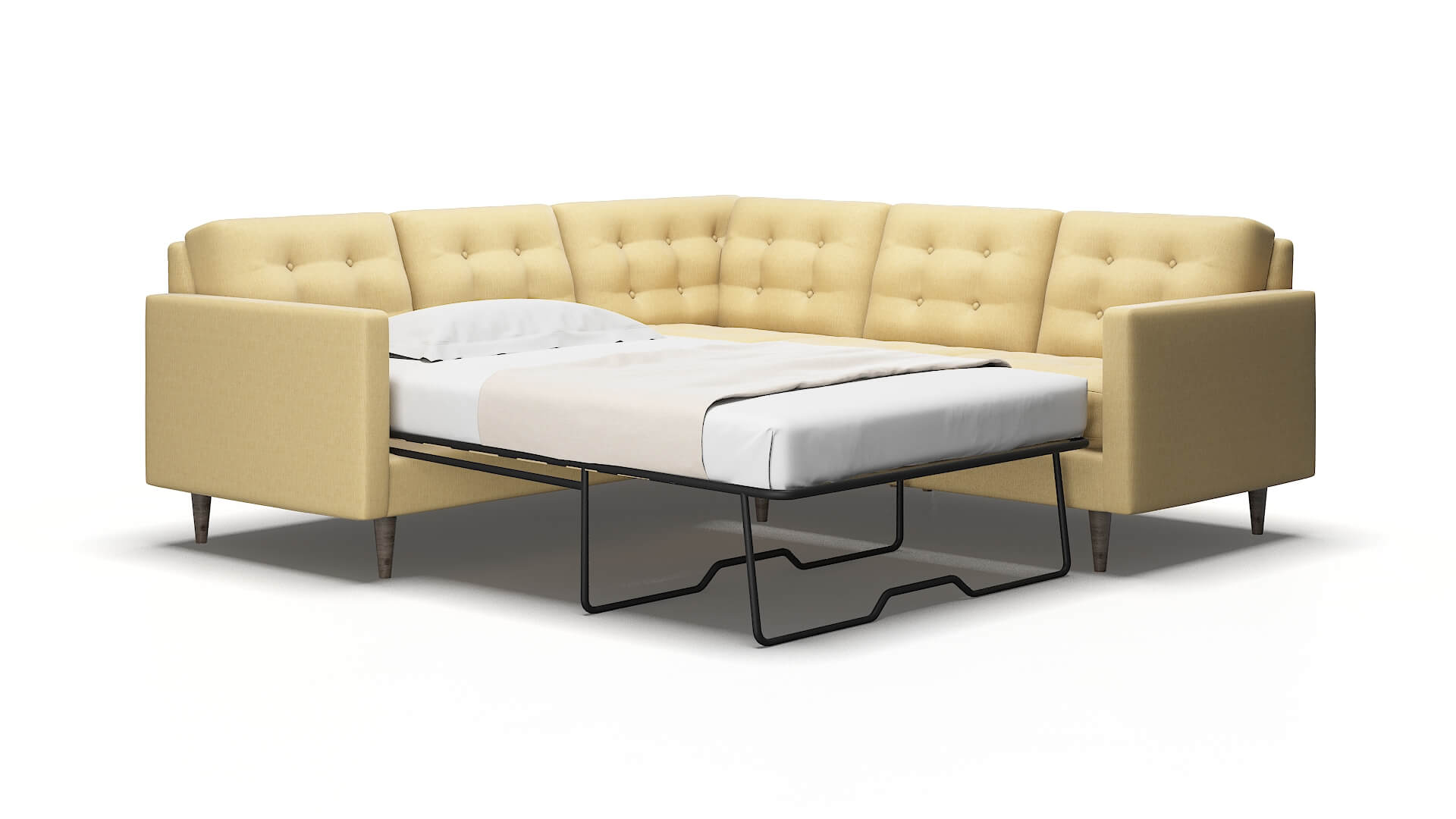 Oslo Malibu maize Sectional sleeper Espresso Legs  2