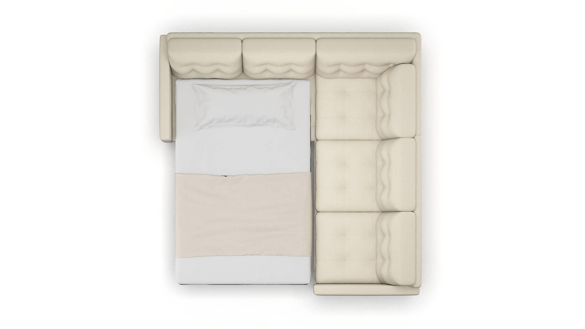 Oslo Malibu Sand Sectional Sleeper Espresso legs 3