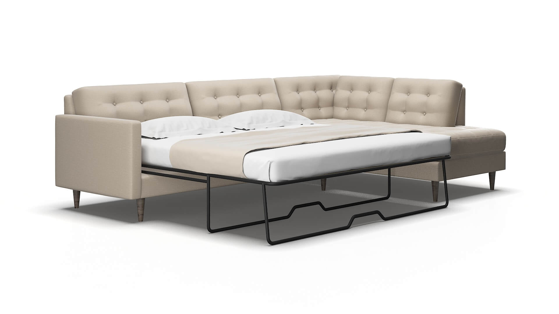 Oslo Naples almond Panel sleeper Espresso Legs  2