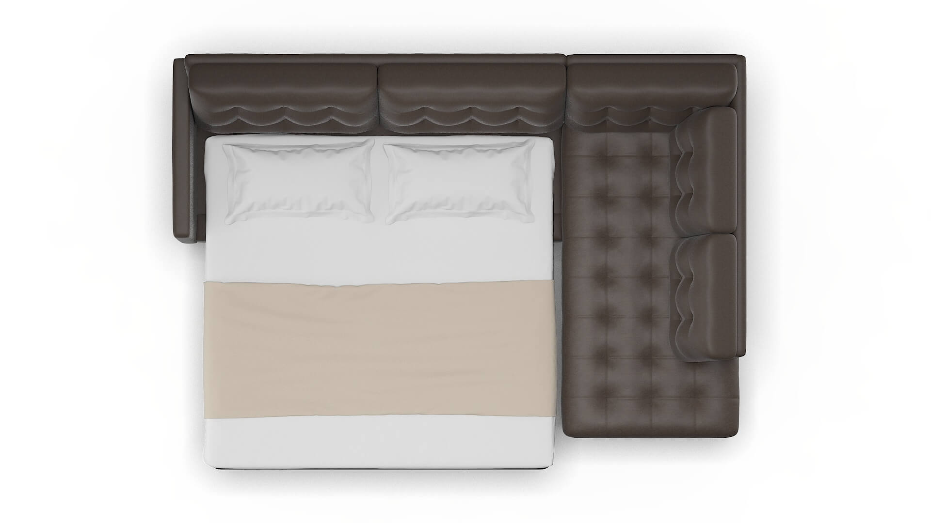 Oslo Naples Graphite Panel Sleeper Espresso legs 3