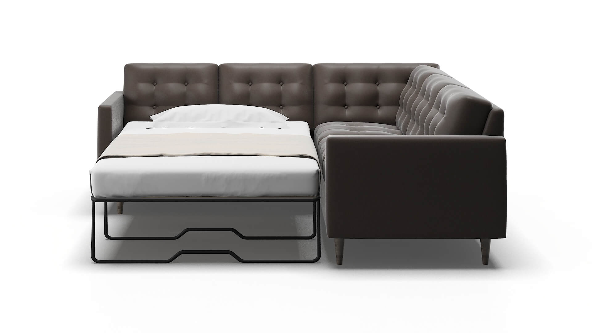 Oslo Naples Graphite Sectional Sleeper Espresso legs 1