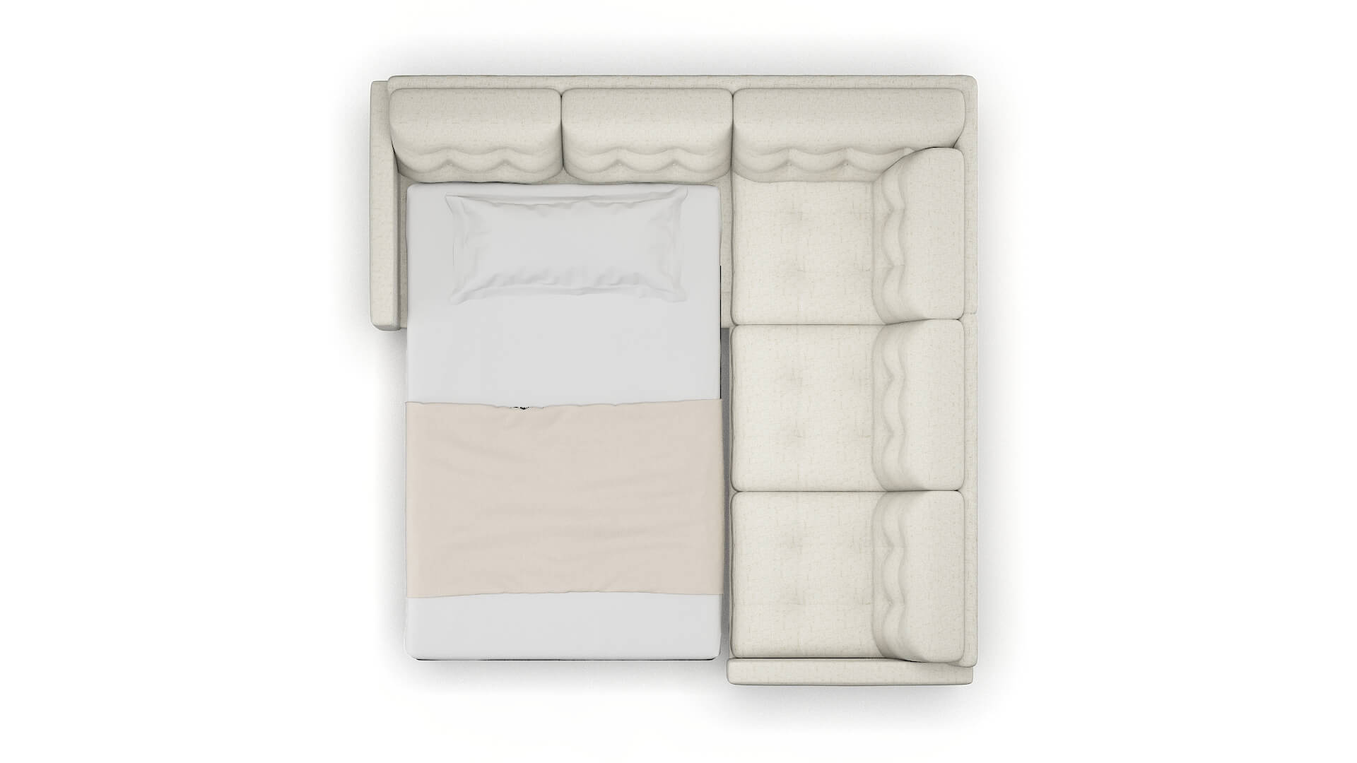 Oslo Oceanside Birch Sectional Sleeper Espresso legs 3