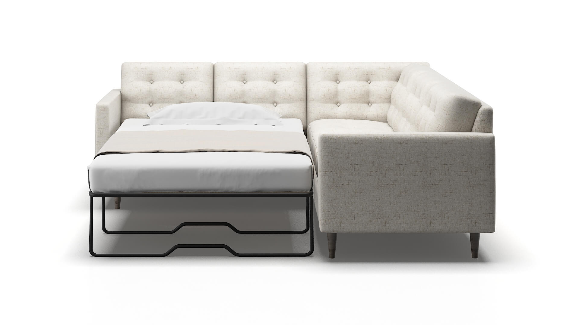 Oslo Oceanside Natural Sectional Sleeper Espresso legs 1