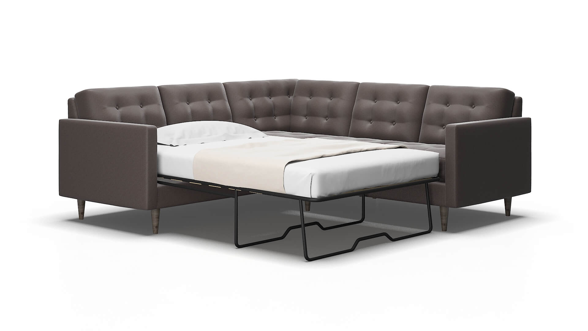 Oslo Oscar Chocolate Sectional Sleeper Espresso legs 2