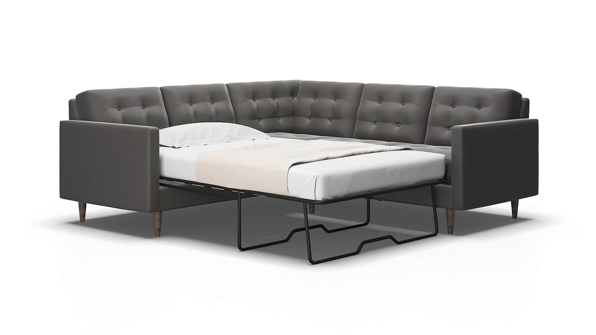 Oslo Oscar grey Sectional sleeper Espresso Legs  2