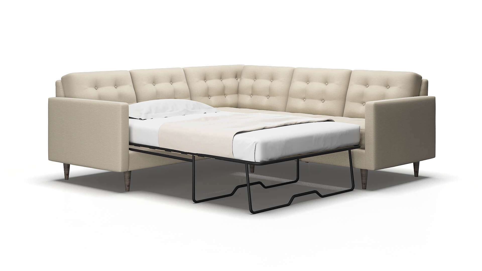 Oslo Parker linen Sectional sleeper Espresso Legs  2