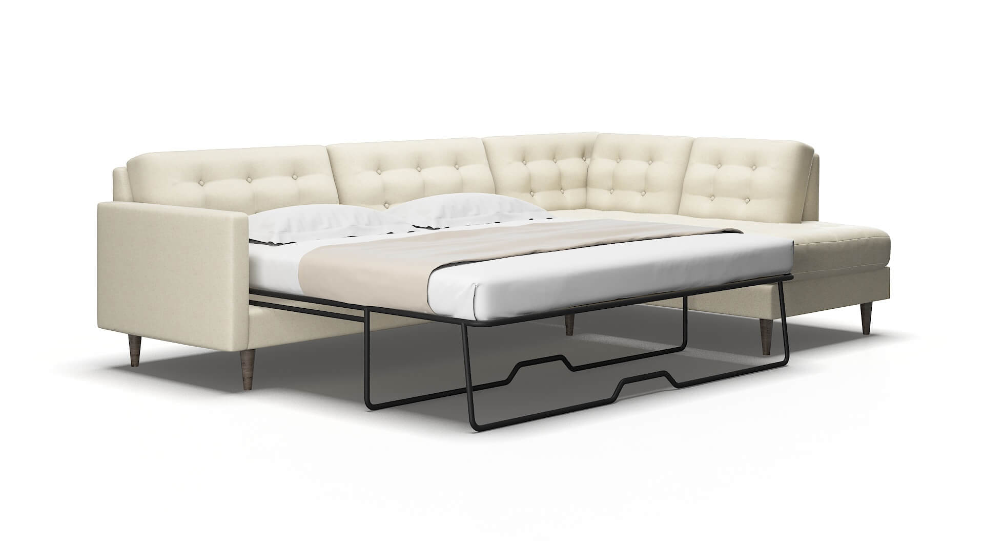 Oslo Phoenix ivory Panel sleeper Espresso Legs  2
