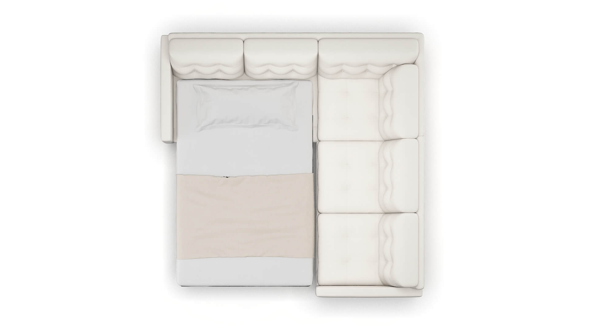 Oslo Redondo Pearl Sectional Sleeper Espresso legs 3