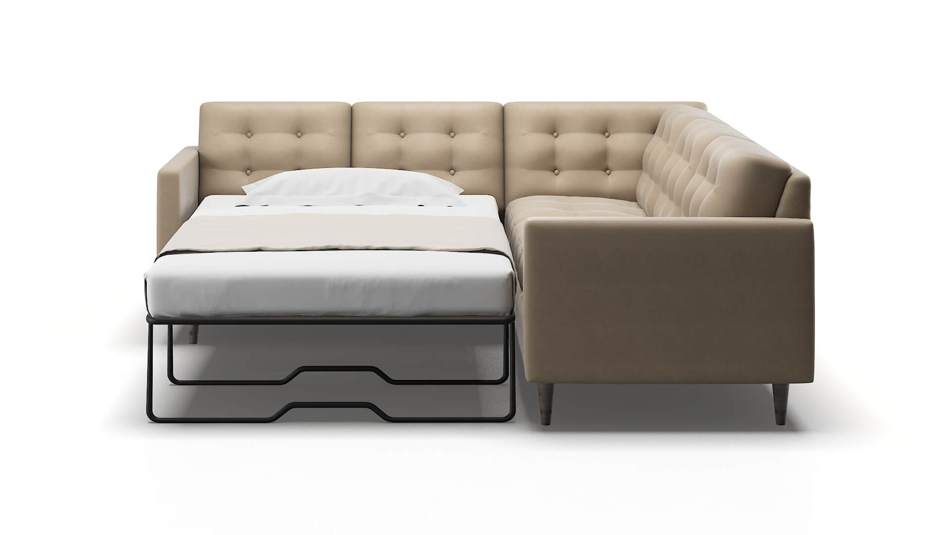 Oslo Rocket Cappuccino Sectional Sleeper Espresso legs 1