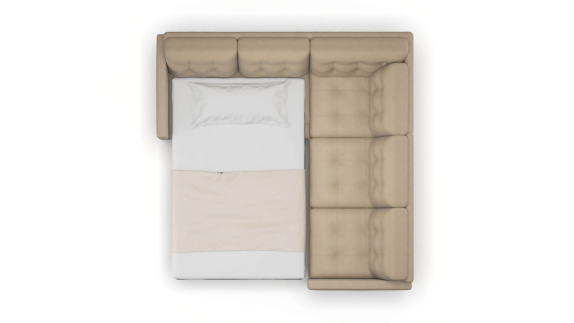 Oslo Rocket Cappuccino Sectional Sleeper Espresso legs 3