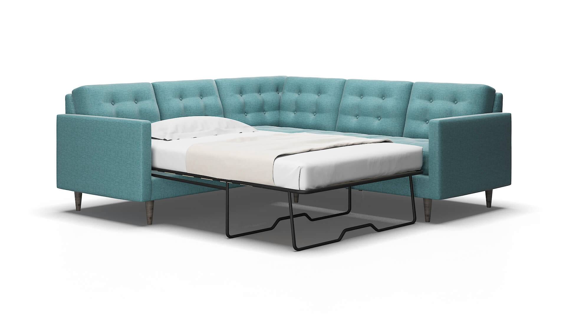 Oslo Rocket peacock Sectional sleeper Espresso Legs  2