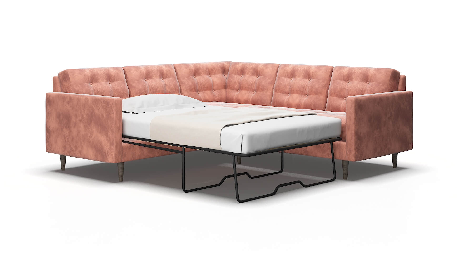 Oslo Royale blush Sectional sleeper Espresso Legs  2