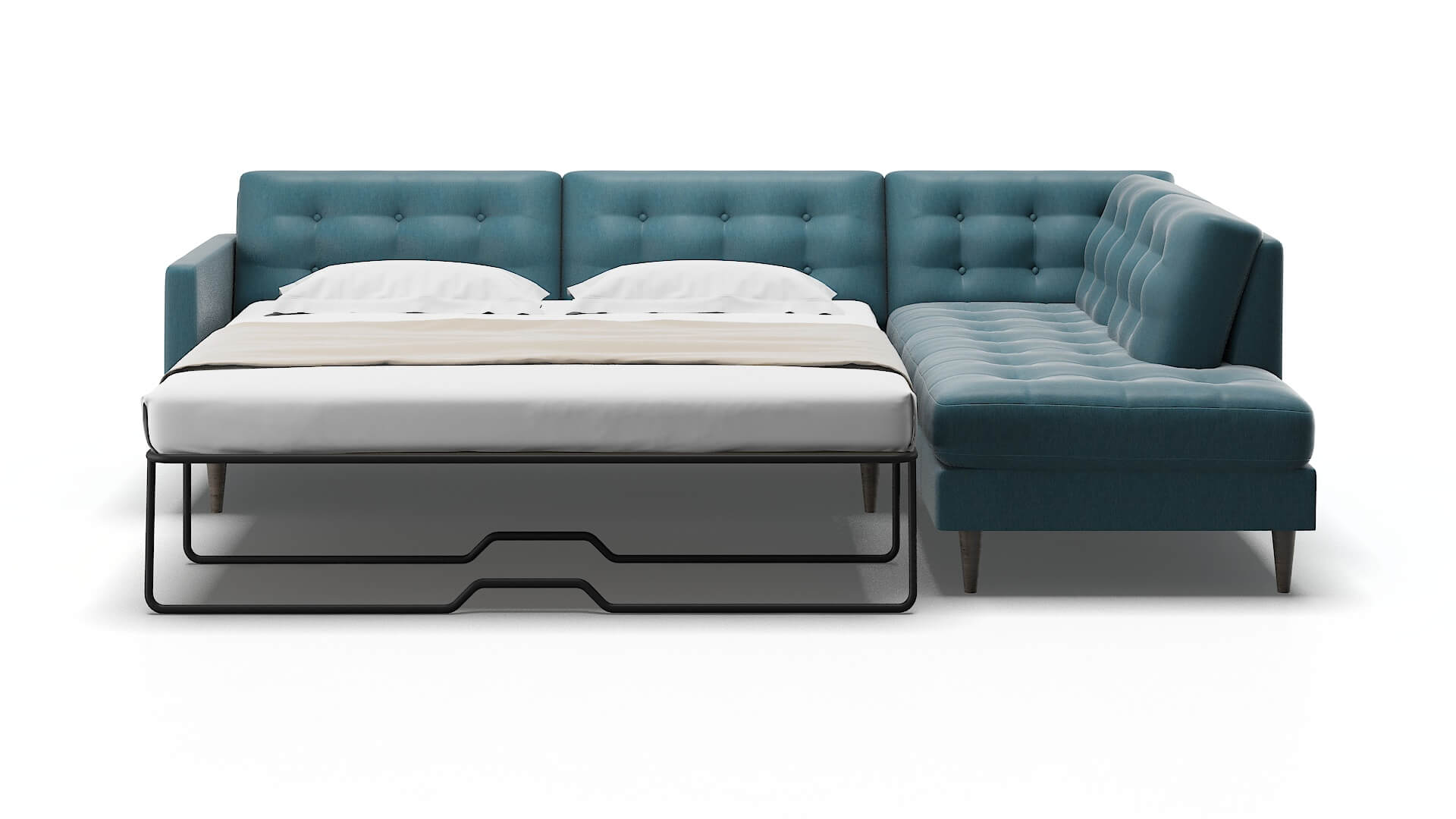 Oslo Royale Electric_blue Panel Sleeper Espresso legs 1