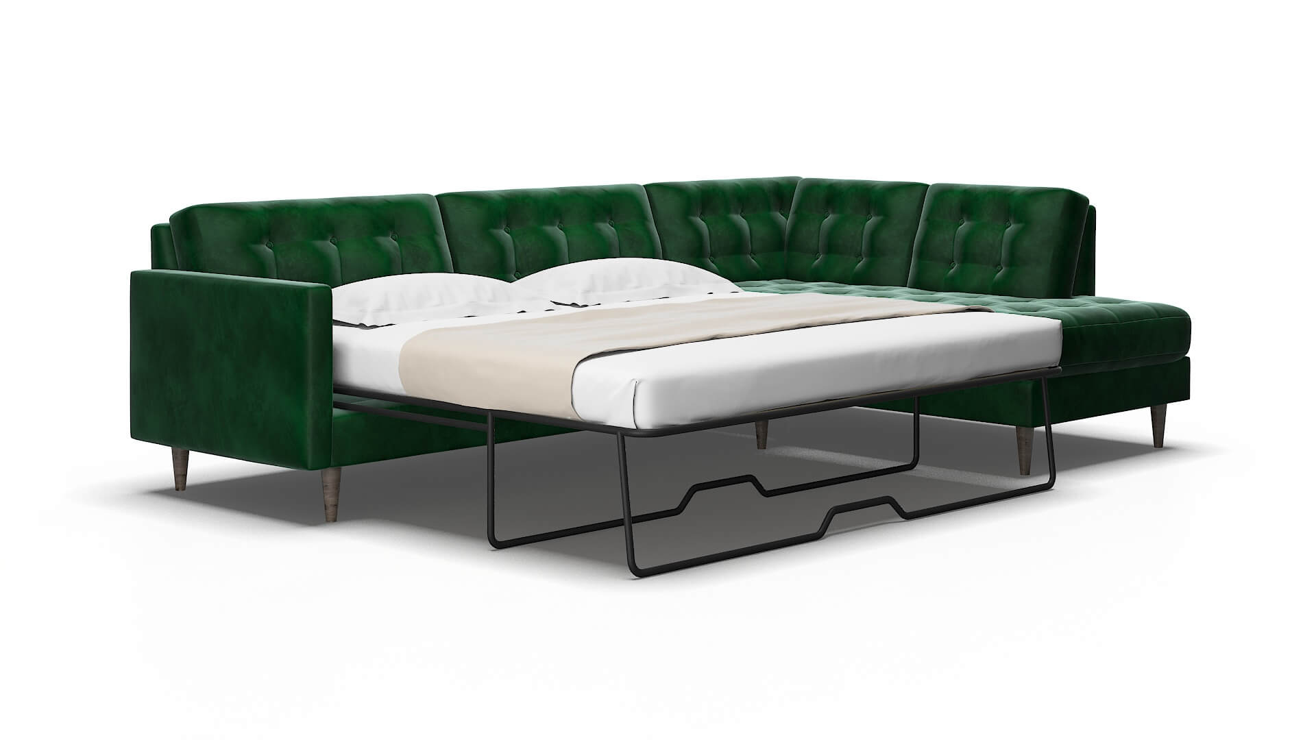 Oslo Royale evergreen Panel sleeper Espresso Legs  2
