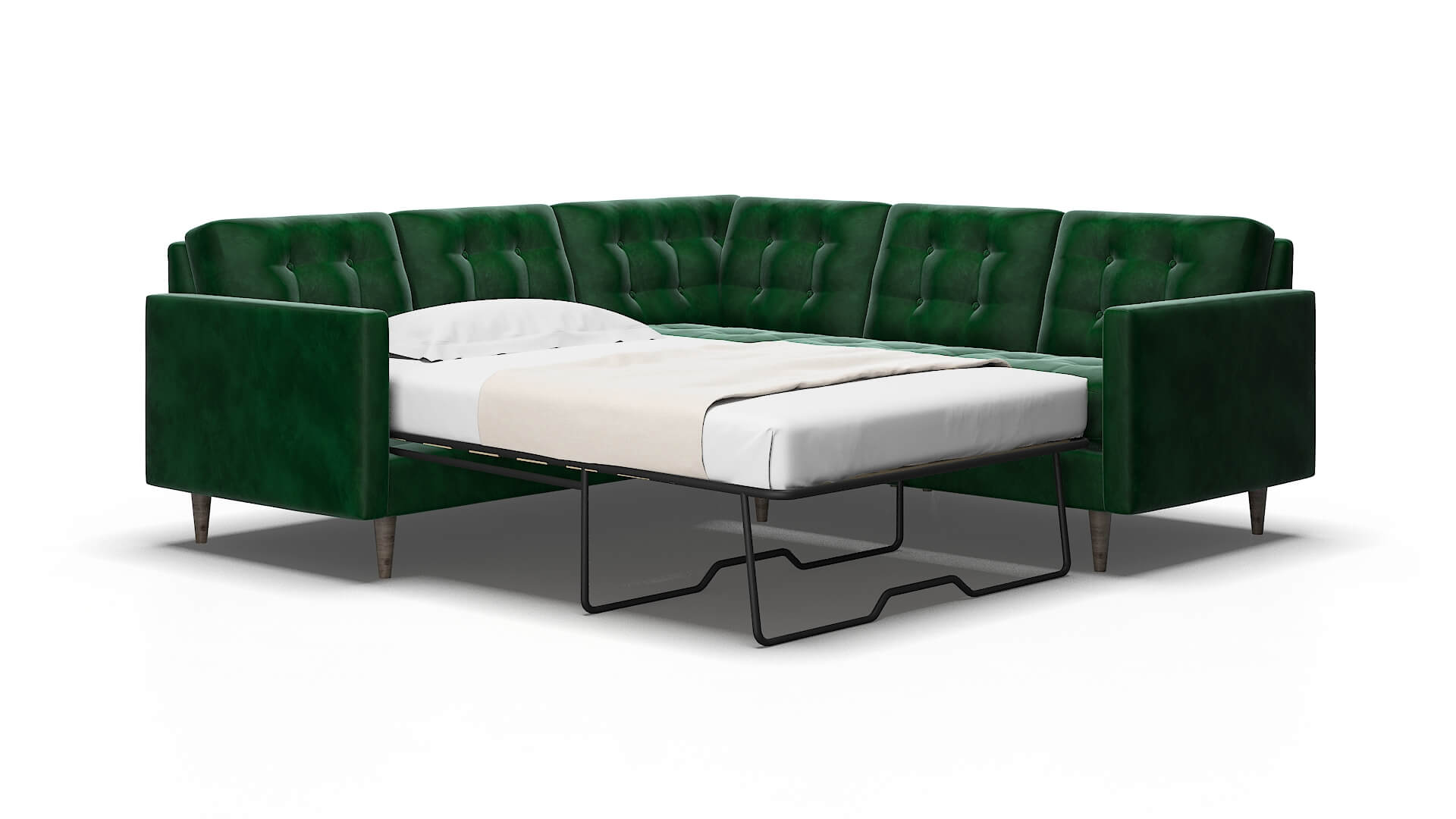 Oslo Royale evergreen Sectional sleeper Espresso Legs  2