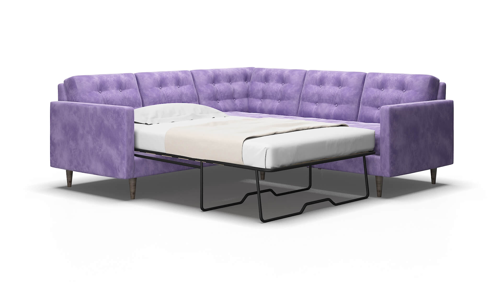 Oslo Royale lavender Sectional sleeper Espresso Legs  2