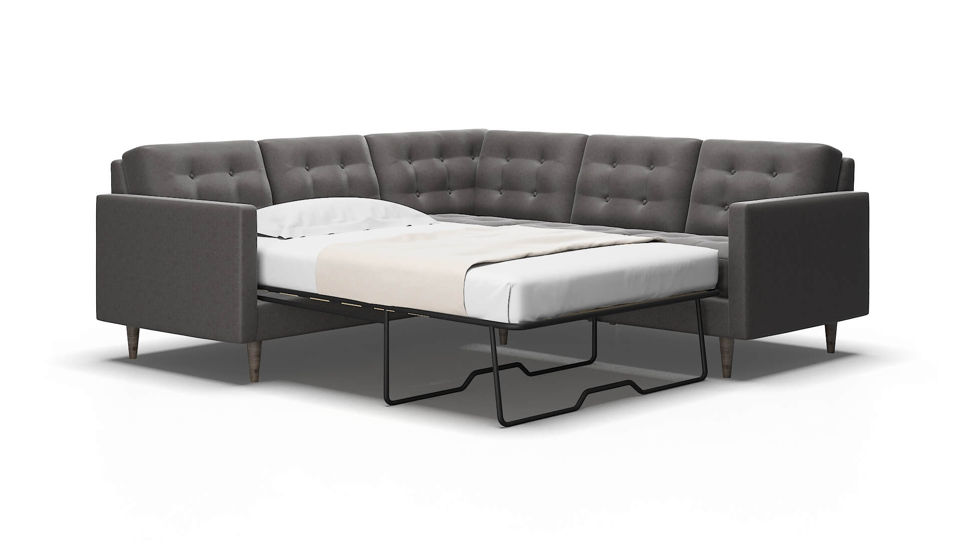Oslo Sasha grey Sectional sleeper Espresso Legs  2