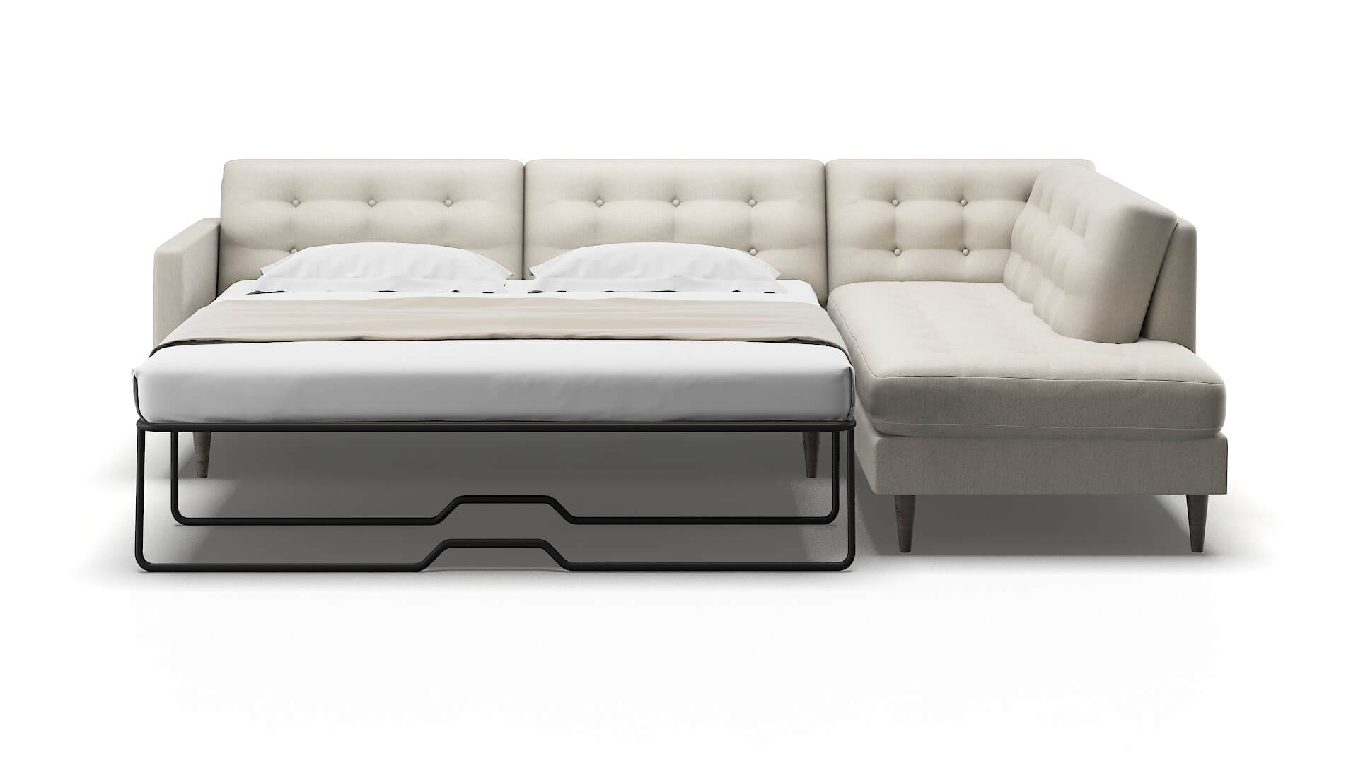 Oslo Sasha Linen Panel Sleeper Espresso legs 1