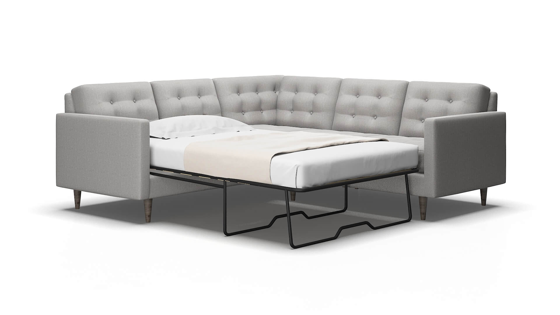 Oslo Sasha Silver Sectional Sleeper Espresso legs 2