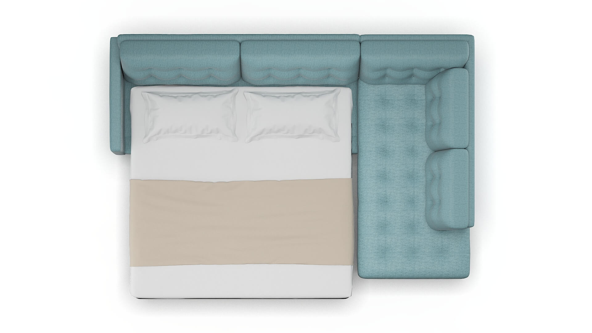 Oslo Sasha Teal Panel Sleeper Espresso legs 3