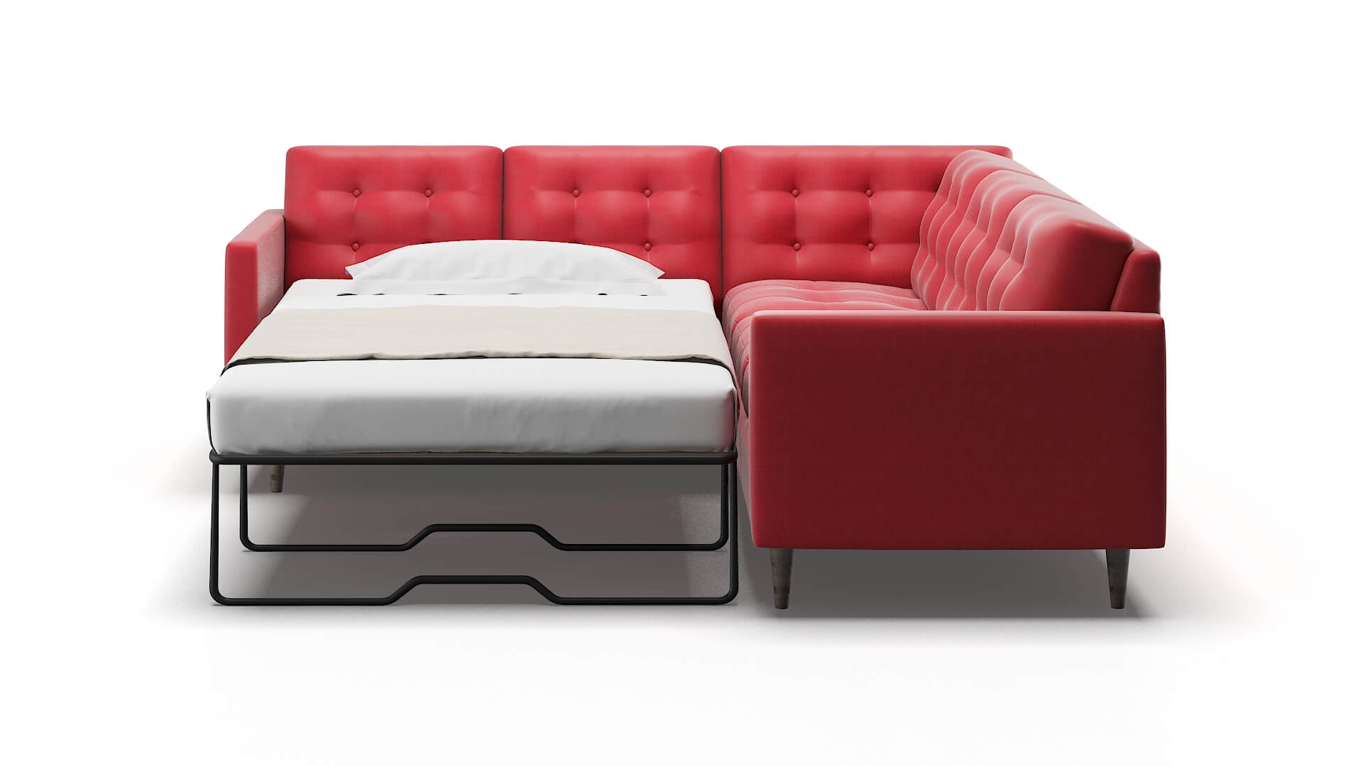 Oslo Sorrento Berry Sectional Sleeper Espresso legs 1