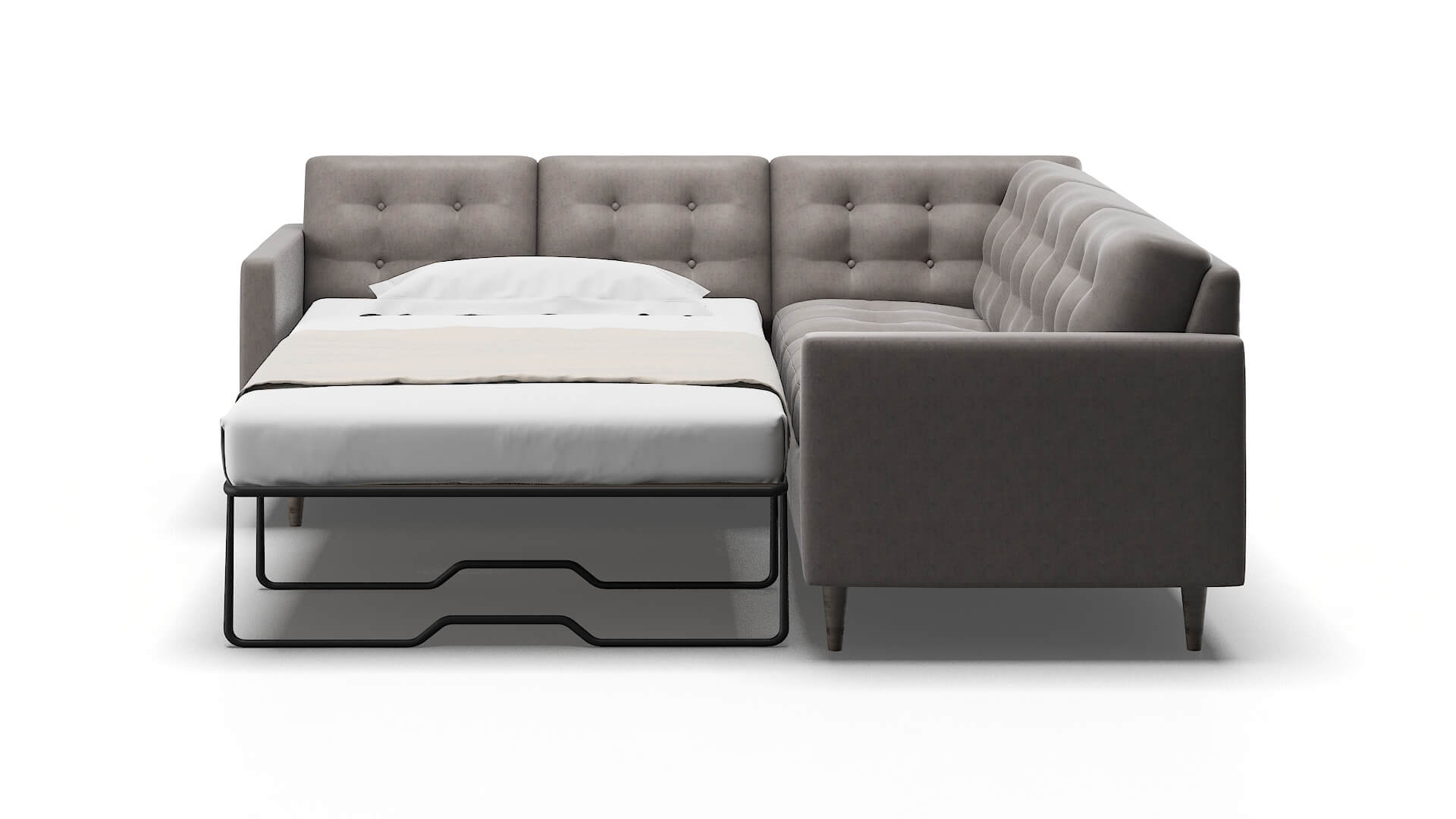 Oslo Suave Slate Sectional Sleeper Espresso legs 1