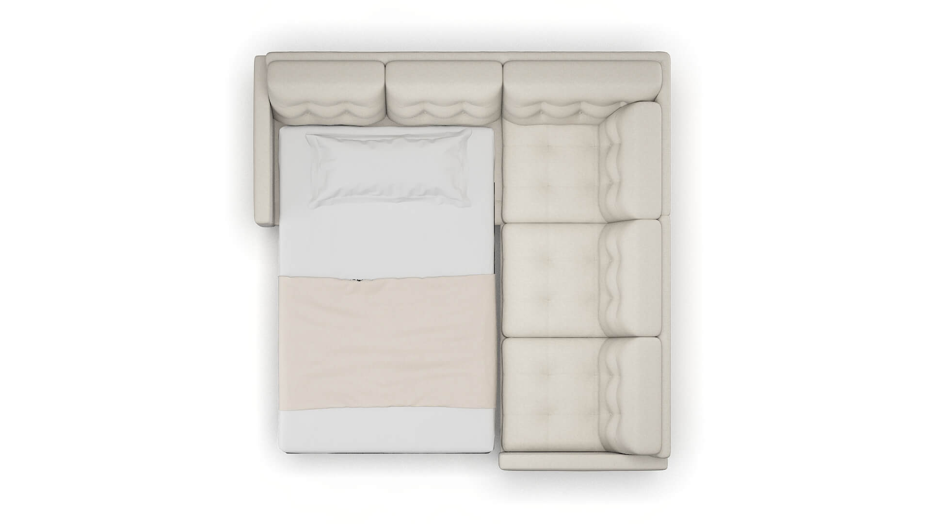 Oslo Terrain Natural Sectional Sleeper Espresso legs 3