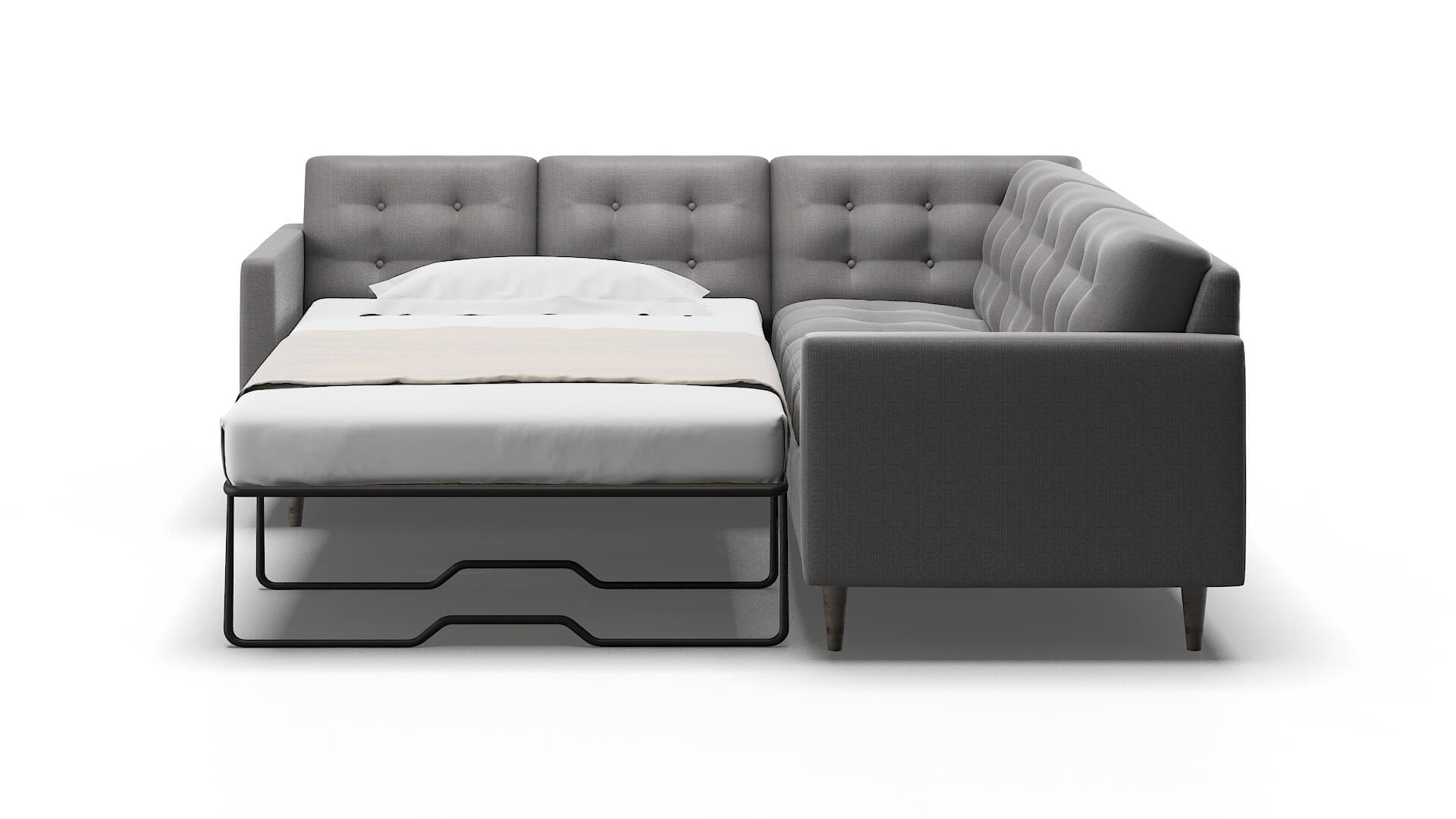 Oslo Terrain Oatmeal Sectional Sleeper Espresso legs 1