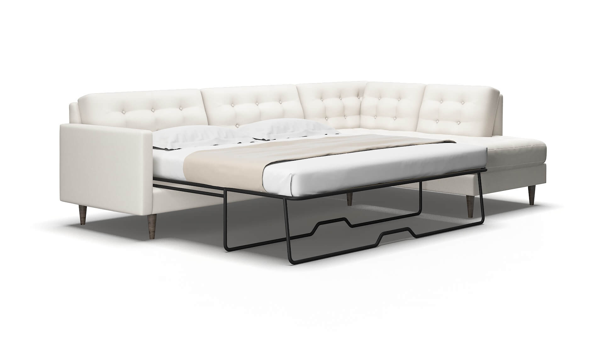 Oslo Venice eggshell Panel sleeper Espresso Legs  2