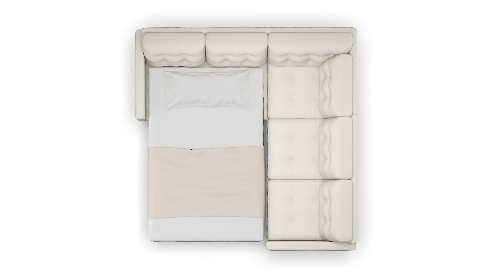 Oslo Venus Cream Sectional Sleeper Espresso legs 3