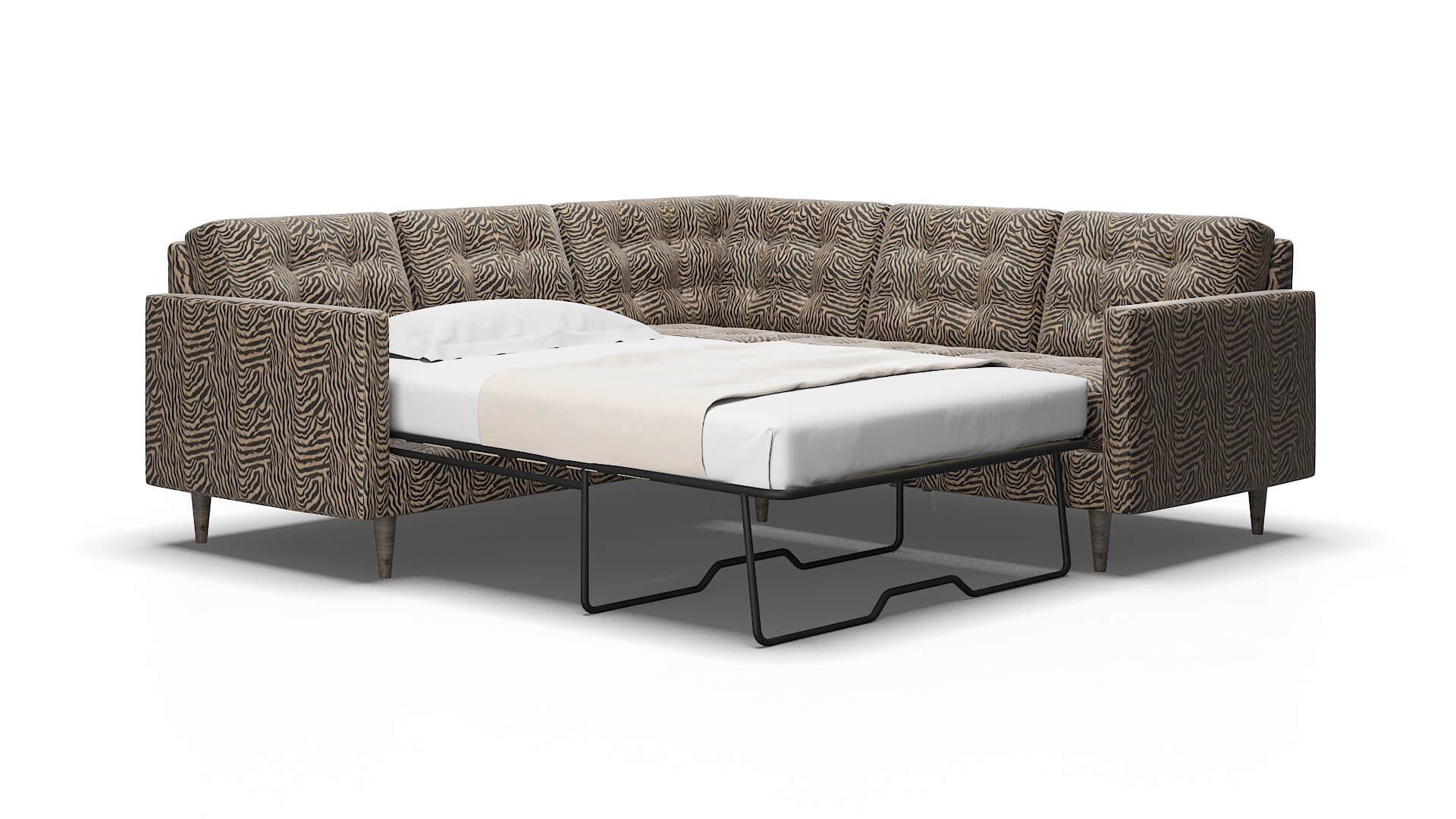 Oslo Zambia Coffee Sectional Sleeper Espresso legs 2