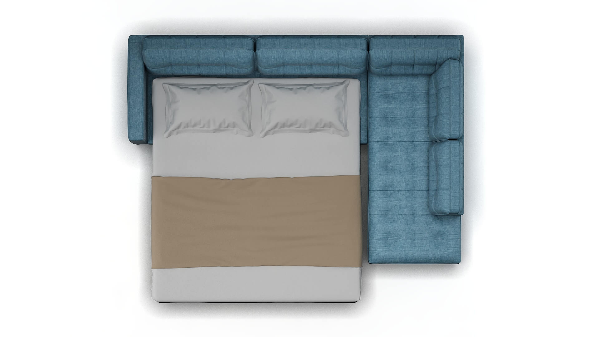 Oxford Atlas Turquoise Panel Sleeper Espresso legs 3