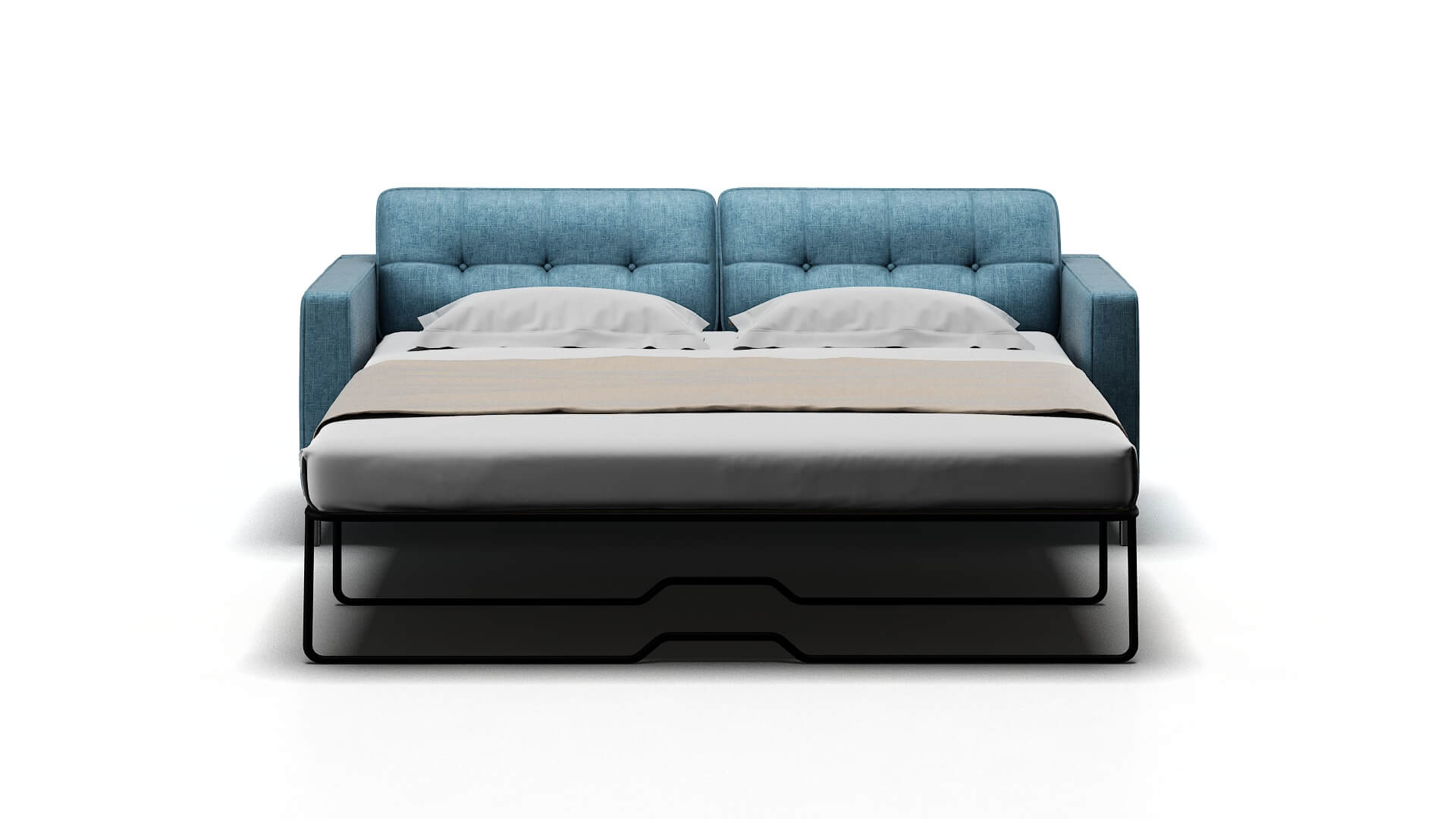 Oxford Atlas Turquoise Sofa Sleeper Espresso legs 1