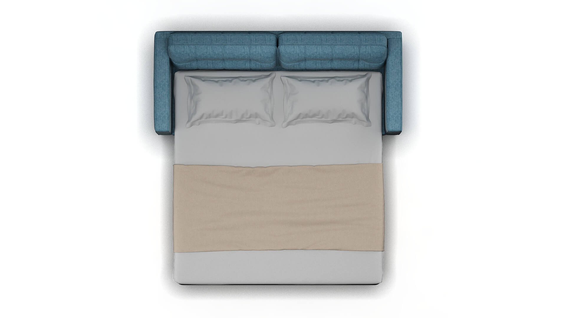 Oxford Atlas Turquoise Sofa Sleeper Espresso legs 3