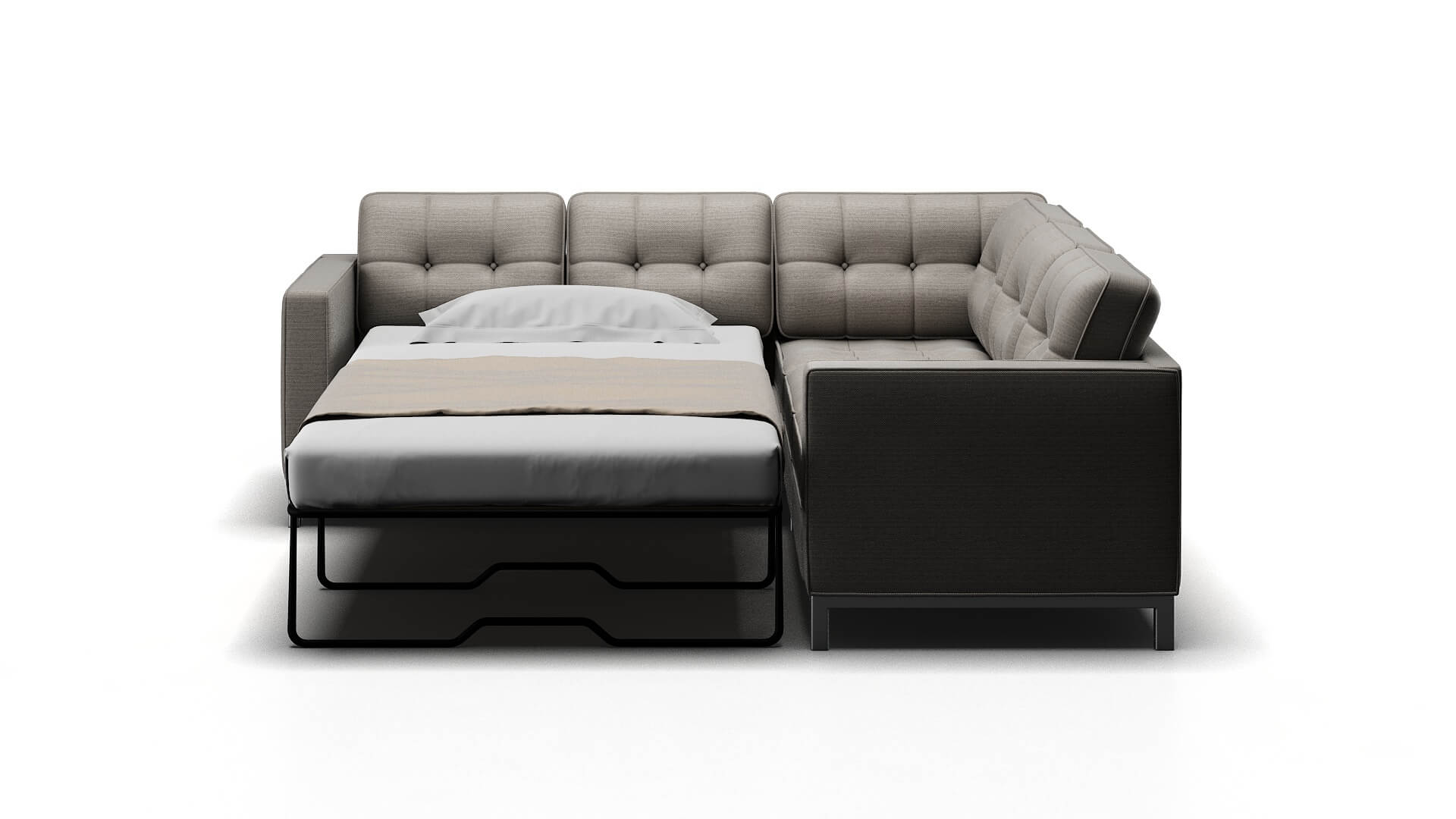 Oxford Avenger Dolphin Sectional Sleeper Espresso legs 1