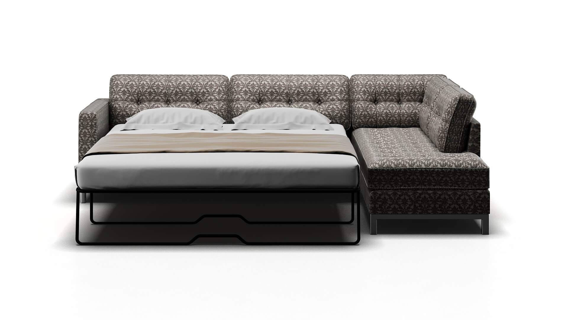 Oxford Bergamo Dove Panel Sleeper Espresso legs 1