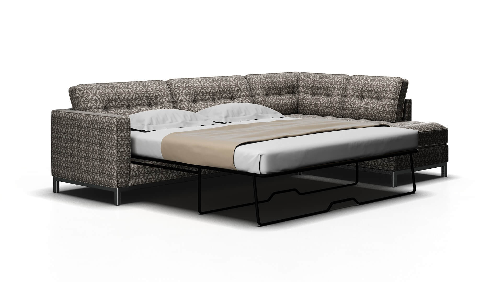 Oxford Bergamo Dove Panel Sleeper Espresso legs 2