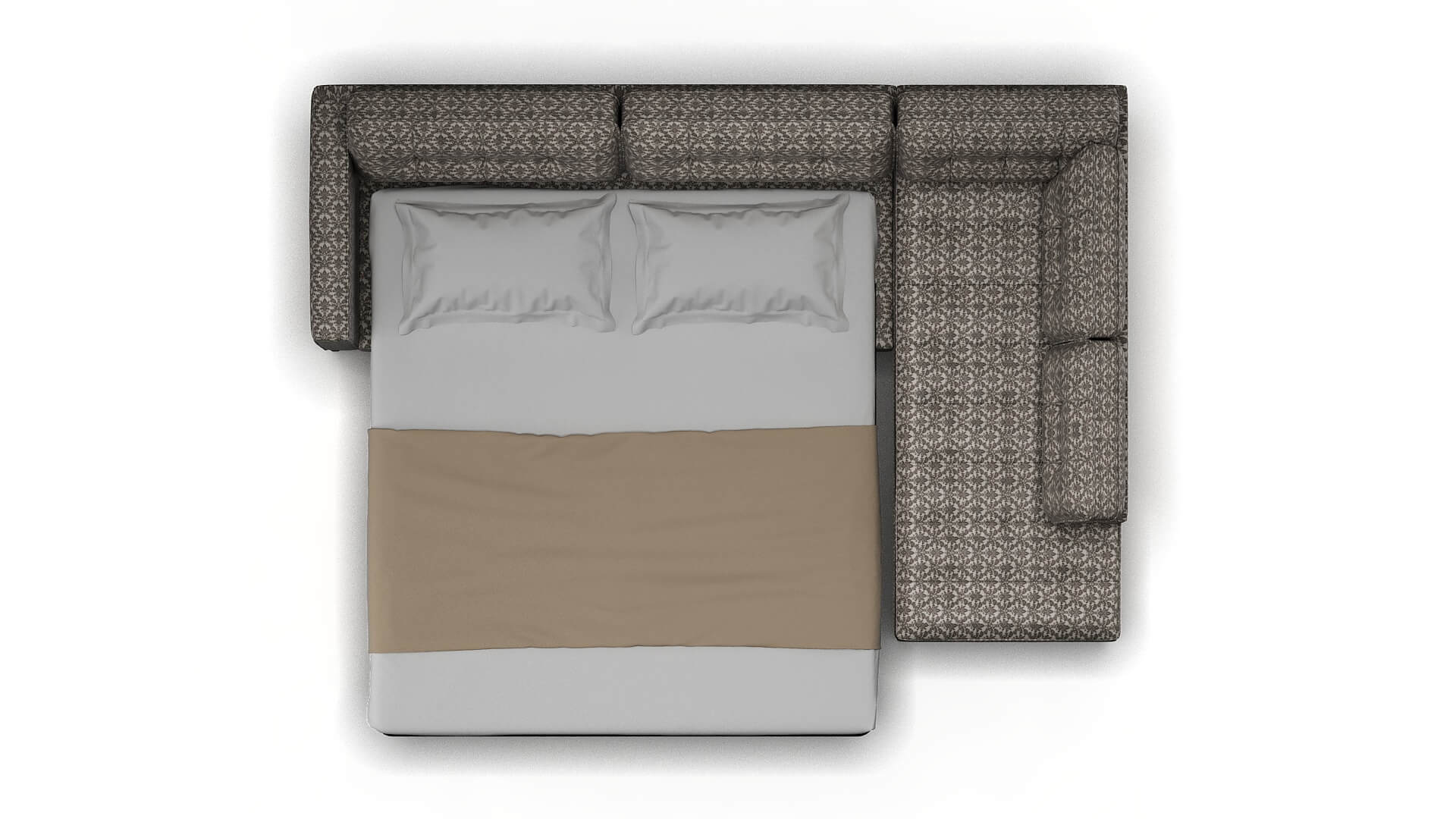 Oxford Bergamo Dove Panel Sleeper Espresso legs 3