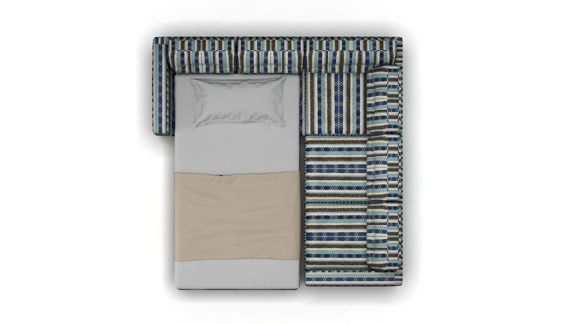 Oxford Bodhi Indigo Sectional Sleeper Espresso legs 3