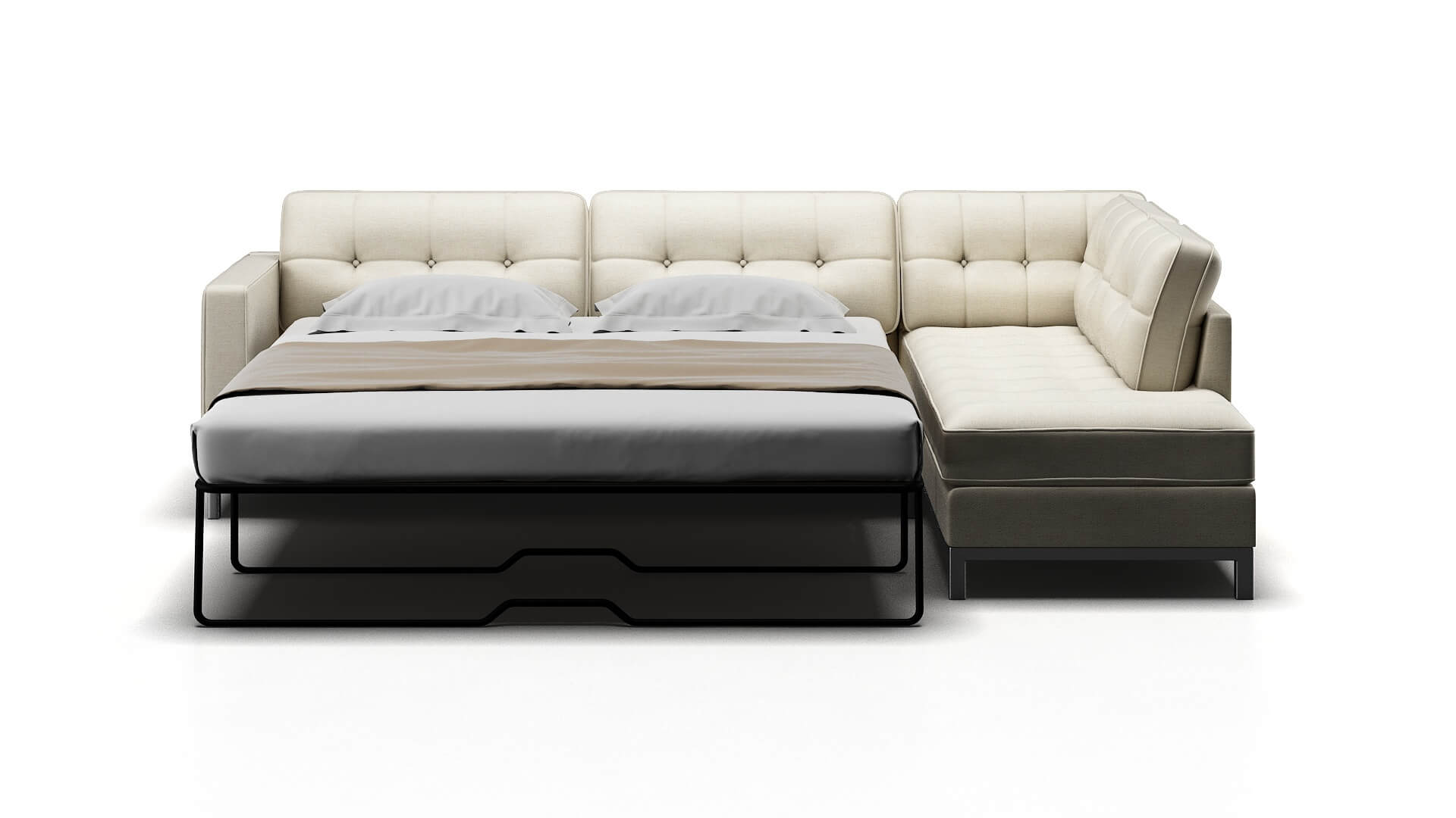 Oxford Catalina Ivory Panel Sleeper Espresso legs 1