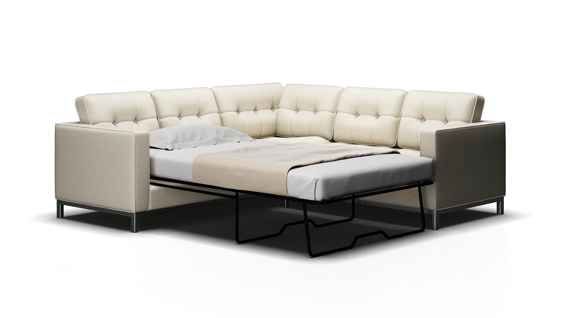 Oxford Chance Bone Sectional Sleeper Espresso legs 2