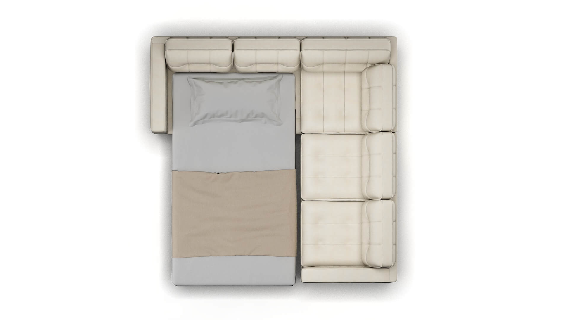 Oxford Chance Bone Sectional Sleeper Espresso legs 3