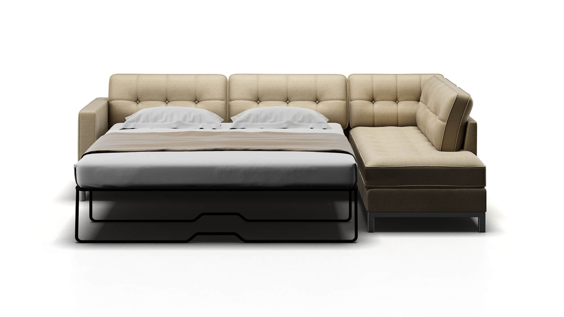 Oxford Chance Sand Panel Sleeper Espresso legs 1