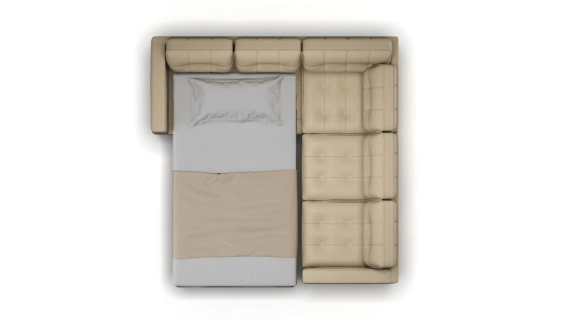 Oxford Chance Sand Sectional Sleeper Espresso legs 3