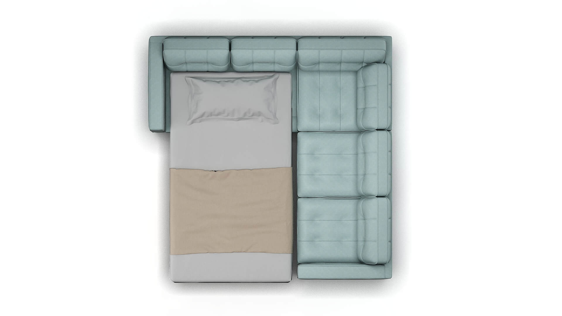 Oxford Clyde Cornflower Sectional Sleeper Espresso legs 3