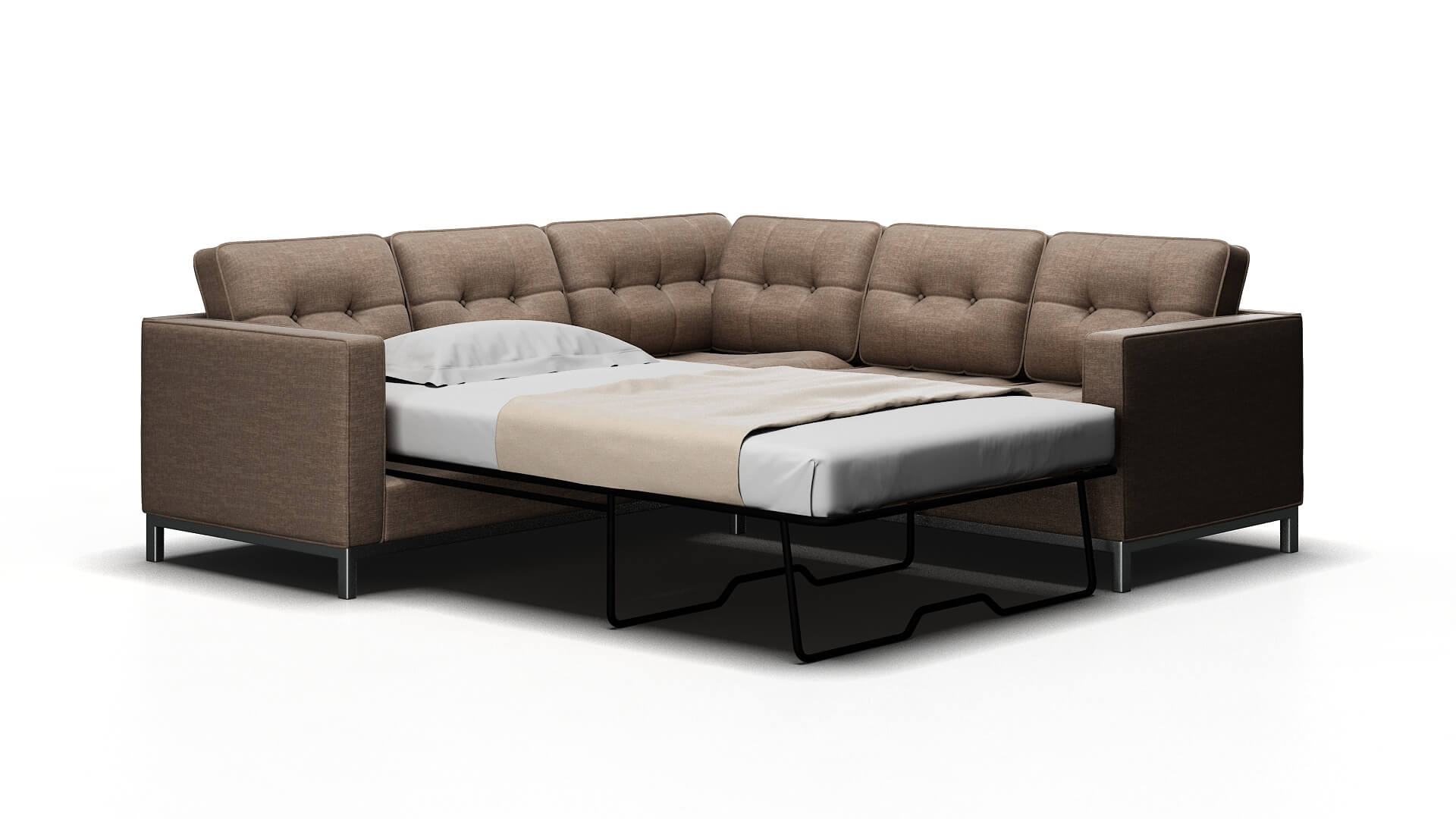 Oxford Clyde Dolphin Sectional Sleeper Espresso legs 2