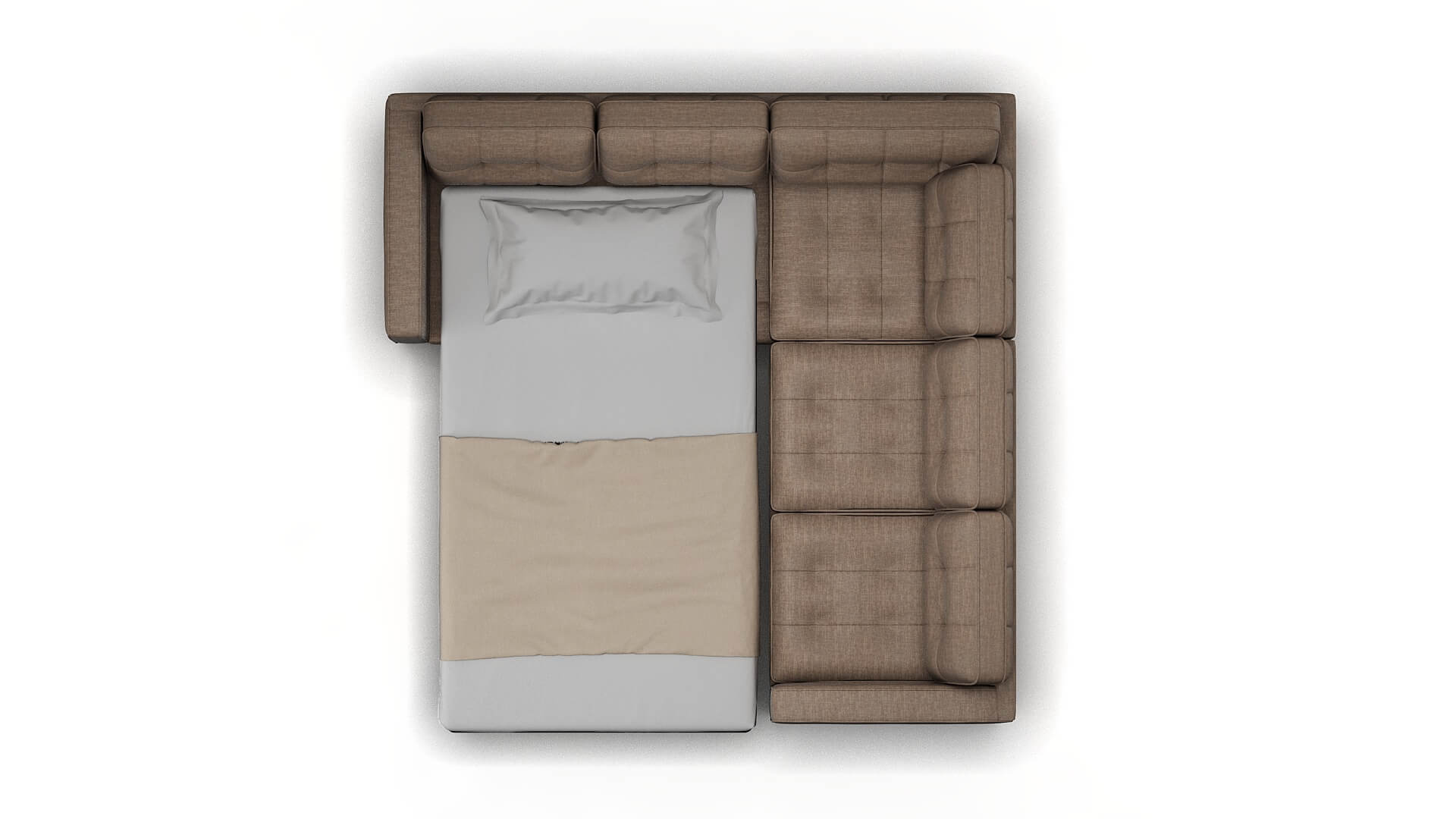 Oxford Clyde Dolphin Sectional Sleeper Espresso legs 3